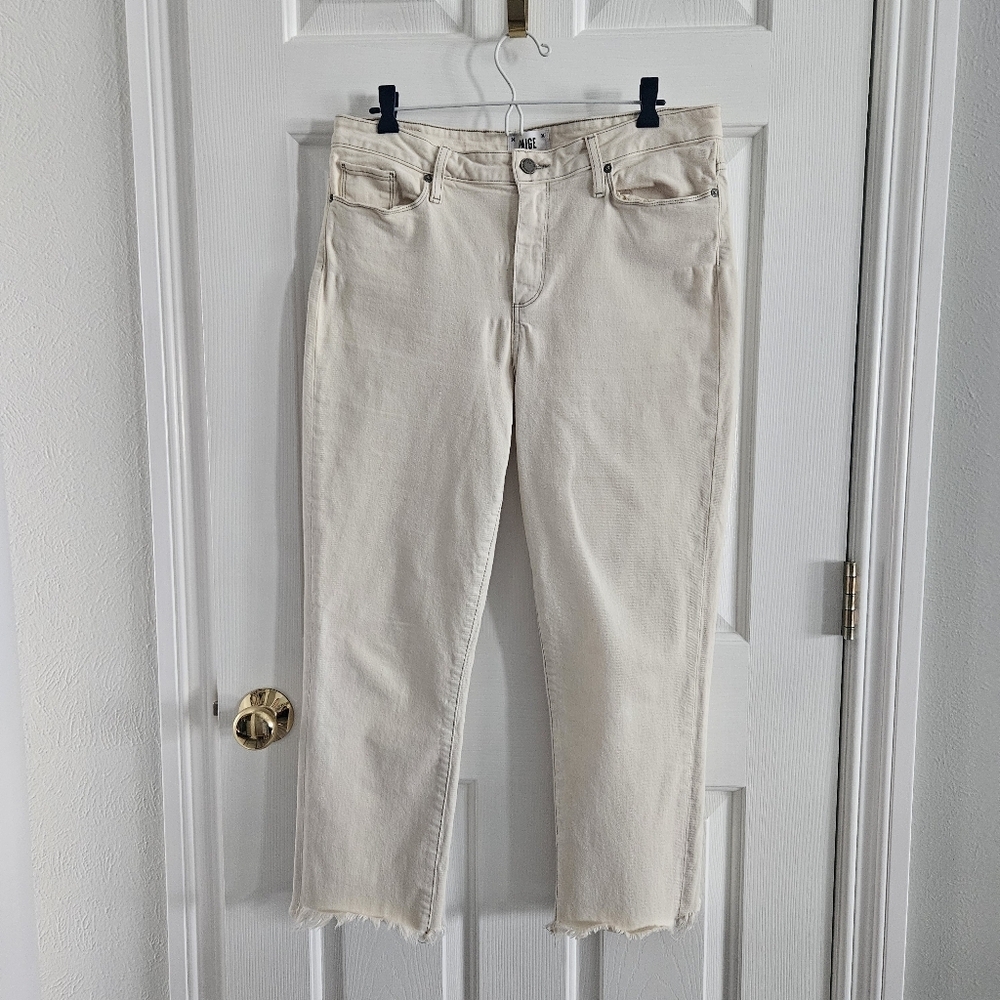 NWOT PAIGE Hoxton Straight Ankle Jean- Ocean Shell